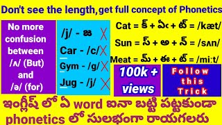 Full concept of phonetics in Telugu How to do phonetic transcription easily Phonetics in English [upl. by Ailyn]