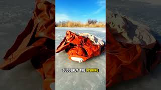 Ice fishing fish fishing ice funny shorts [upl. by Otter]