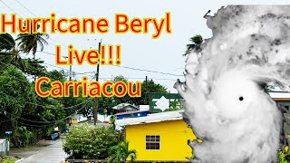 Hurricane Beryl Live from Carriacou  Grenada [upl. by Ynaiffit353]