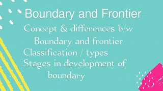 Boundary and Frontier  Political Geography  BS Political Science [upl. by Aneryc646]