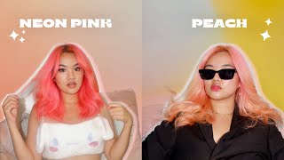 bleaching  dyeing my hair peach and pink — cheap VS expensive way philippines [upl. by Squier]