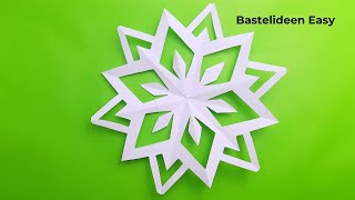 Wie man in 4 Minuten Schneeflocken aus Papier macht  Bastelideen Easy [upl. by Ollopa]