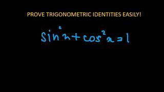 Proving Trigonometric identities and equations part 1 [upl. by Elleirb]