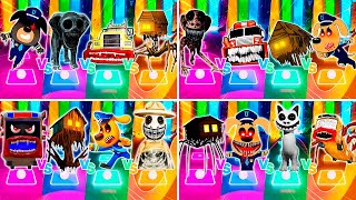 🟢 Bus Eater vs Spider House Head vs Sheriff Labrador exe vs Zoonomaly 🎶 Who is Best Tiles Hop EDM [upl. by Aggappera72]