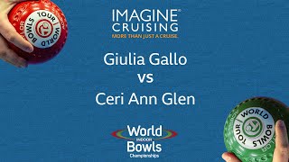 World Indoor Bowls Championship 2024 Giulia Gallo vs Ceri Ann Glen  Day 10 Match 3 [upl. by Akamaozu]