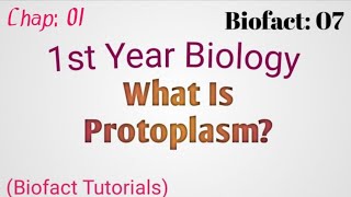 What Is Protoplasm  Video 07  Ch 01  1st year biology [upl. by Elke]