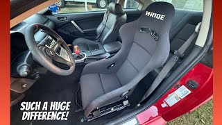 G35 Bride bucket seat and steering wheelhub install [upl. by Letta343]