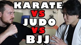 Karate VS Judo VS BJJ SPARRING  Shintaro Higashi v Sensei Seth [upl. by Llekcor527]