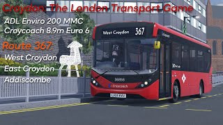 Roblox Croydon Route 367  Croycoach ADL Enviro 200 MMC  Bus driving gameplay Regular speed [upl. by Yral]