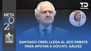 “Xóchitl viene con todo” Santiago Creel a su llegada al debate [upl. by Kynan493]