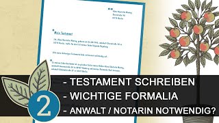 Die richtige Form Ein rechtsgültiges Testament verfassen ⚖️ ErbrechtTutorial [upl. by Kwok]