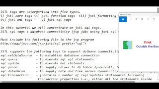 JSTL Tutorial JSTL tags SQL tags in JSTL JSPJDBC using JSTL SQL tags prorgam with JSTL SQL tags [upl. by Ojyram]