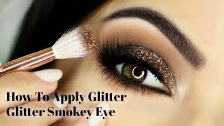 Beginners Eye Makeup Tutorial  How To Apply Glittery Smokey Eyeshadow [upl. by Quenna75]