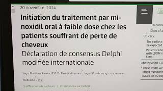 Efficacité du traitement de chute de cheveux par minoxidil oral à faible dose [upl. by Acima]