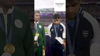 Neeraj Chopra and Arshad Nadeem interview neerajchopra neerajchopraarshadnadeem arshadnadeem [upl. by Enined341]