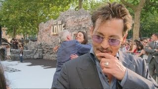 THE LONE RANGER Johnny Depp wows fans on the red carpet in London [upl. by Llednov512]