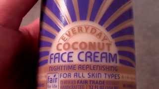 Alaffia Everyday Coconut Night Face Cream replenishing REVIEW all skin types [upl. by Pitzer]