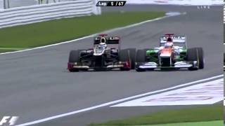 Kimi Räikkönen vs Paul di Resta  2012 German Grand Prix [upl. by Tristan]