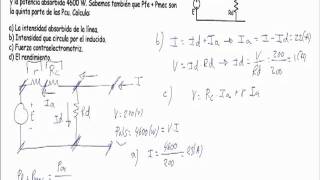 Maquinas electricas motor en derivacion calcular intensidad y rendimiento [upl. by Sunny]