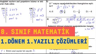 8 Sınıf Matematik 1 Dönem 1 Yazılı Soruları Ve Açıklamalı Çözümleri [upl. by Garfinkel683]