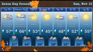 Todays Weather Sunday November 10 2024 for Southeast Massachusetts [upl. by Leahcimnoj189]