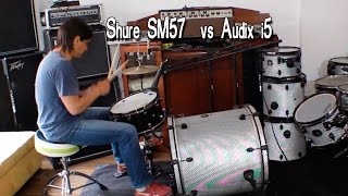 Shure SM57 vs Audix i5 en redoblante [upl. by Neik783]