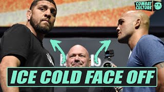 Nick Diaz vs Robbie Lawler Face Off at UFC 266 Staredowns 🥶 [upl. by Werra]