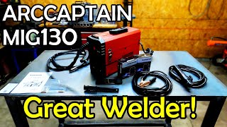 New Arccaptain MIG 130 Flux core Welder Awesome DIY Welding Unit [upl. by Ecertap]