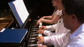 ABBA Mamma Mia 6hand piano trio arrangement in concert [upl. by Gilli]