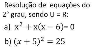 Parte 3  Exercícios de 2°caso de equações do 2° grau icompletas Resolução de equações do 2° grau [upl. by Muhcon]