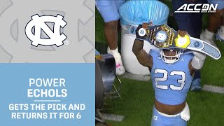 UNCs Power Echols Gets The Pick And Returns It For 6 [upl. by Yleoj]