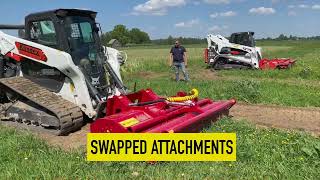 Bobcat T86 vs Bobcat T870 Hydraulic Power Test with CONETEKS M Attachments [upl. by Yrtnej231]