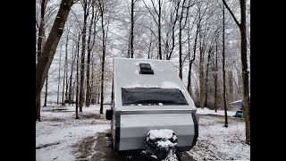 Winter Camping In Aliner Ranger 12 Camper [upl. by Arev]