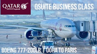 Qatar Airways QSuite Business Class Boeing 777200LR  Doha to Paris [upl. by Ennaitsirk]