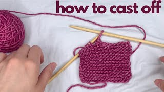 beginner knitting how to cast off  simple stretchy KNIT cast off [upl. by Aniara868]