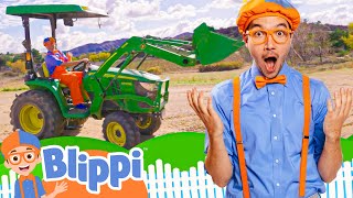 Blippis TRACTOR Song  Fun Farming Vehicles for Children  Educational Videos for Kids [upl. by Jorey]