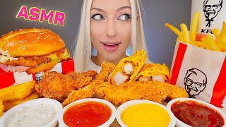 ASMR EATING KFC FRIED CHICKEN BURGER NUGGETS FRIES 치킨너겟 햄버거 치즈소스 FAST FOOD MUKBANG 먹방 [upl. by Kcirded914]