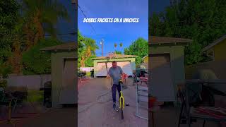 Double Rackets on a Unicycle unicycle racket juggler tricks skills circus nerd [upl. by Grayce]