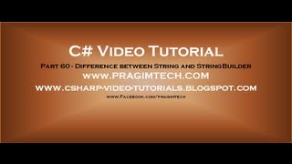Part 60 C Tutorial Difference between String and StringBuilder [upl. by Assirek]