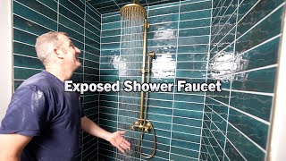 Exposed Shower Faucet  PLAN LEARN BUILD [upl. by Archangel]