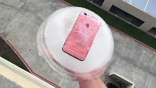 Can Ice Block Protect iPhone 6s from 100 FT Extreme Drop Test  GizmoSlip [upl. by Brout45]