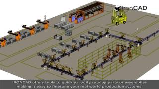 IronCAD for Factory Layout Using Catalogs  CAD Design Tips [upl. by Kriss662]