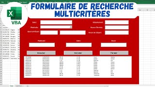 Vba  Suivi des Salariés  Recherche multicritèresquot [upl. by Lil]