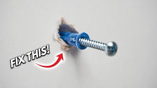 How To Fix Loose Or Damaged Drywall Anchors Like New  DIY Wall Plug Repair [upl. by Acisse]