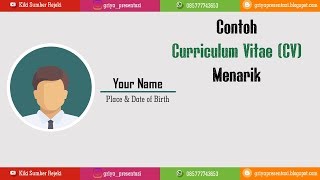 Contoh Curriculum vitae CV Menarik dengan Powerpoint  CVP01 [upl. by Glynda]