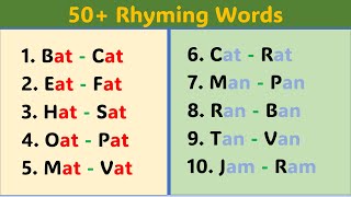 Rhyming words  Rhyming Words for Kids  Learn 50 Interesting Rhyming Words  Phonics Rhyming Words [upl. by Charles]