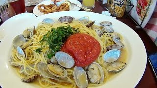 【めし動画】 グラッチェガーデンズの「あさりと明太子のスパゲッティ」を食べるだけ [upl. by Acile]