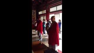 Buddhist ceremony in Kwangbop Temple North Korea led by North Korean monks 광법사 [upl. by Nnovahs]