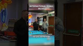 International 8 Ball Rules  Mark the cushion8ball pool 8ballpool ultimatepool billiards [upl. by Atinahc]