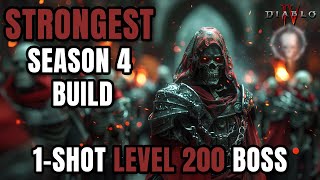 STRONGEST SEASON 4 BUILD  1SHOT LVL 200 DURIEL Diablo 4 [upl. by Elleiram]